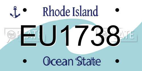 EU1738 Rhode Island License Plate
