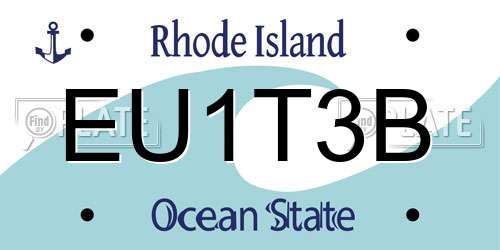 EU1T3B Rhode Island License Plate