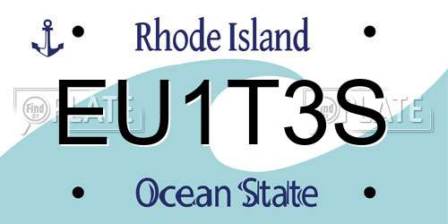 EU1T3S Rhode Island License Plate