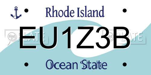 EU1Z3B Rhode Island License Plate