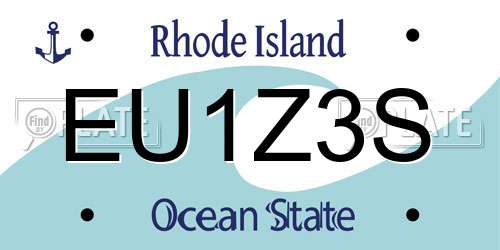 EU1Z3S Rhode Island License Plate