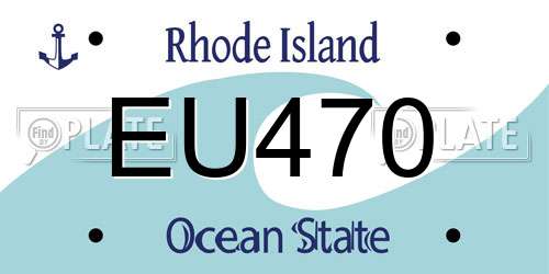 EU470 Rhode Island License Plate