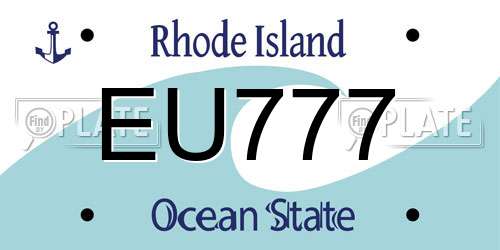 EU777 Rhode Island License Plate