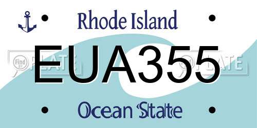 EUA355 Rhode Island License Plate