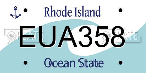 EUA358 Rhode Island License Plate