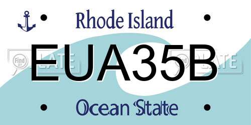 EUA35B Rhode Island License Plate