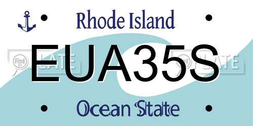 EUA35S Rhode Island License Plate
