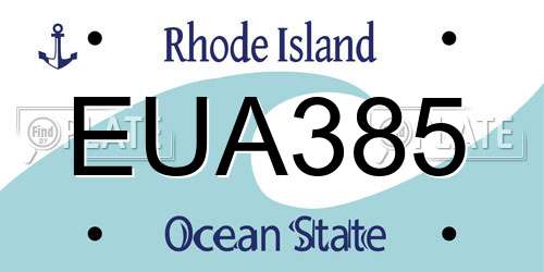EUA385 Rhode Island License Plate