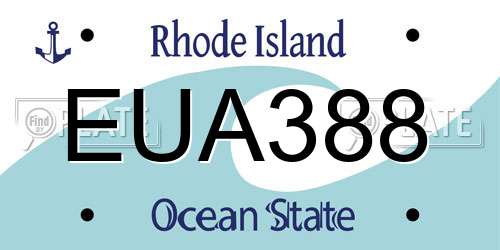 EUA388 Rhode Island License Plate