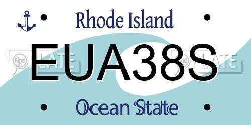 EUA38S Rhode Island License Plate