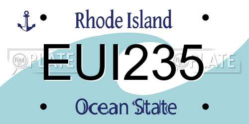 EUI235 Rhode Island License Plate
