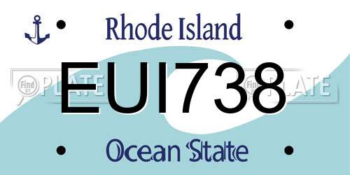 EUI738 Rhode Island License Plate