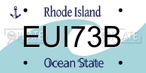 EUI73B Rhode Island License Plate