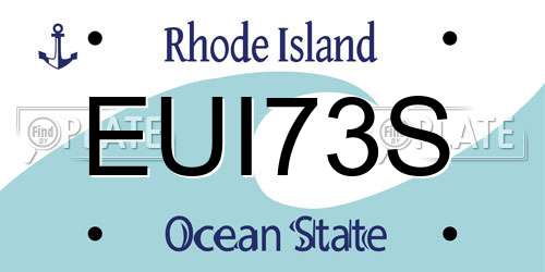 EUI73S Rhode Island License Plate