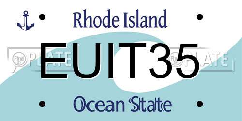EUIT35 Rhode Island License Plate
