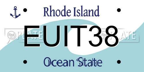 EUIT38 Rhode Island License Plate