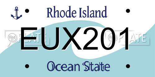 EUX201 Rhode Island License Plate