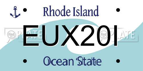 EUX20I Rhode Island License Plate