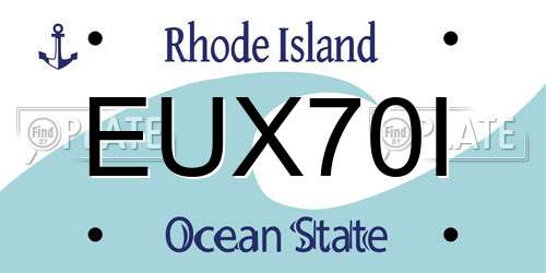 EUX70I Rhode Island License Plate
