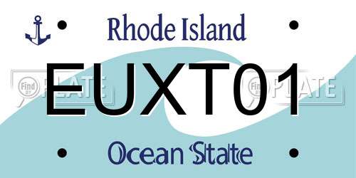 EUXT01 Rhode Island License Plate