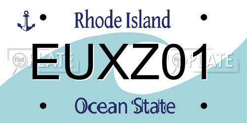 EUXZ01 Rhode Island License Plate