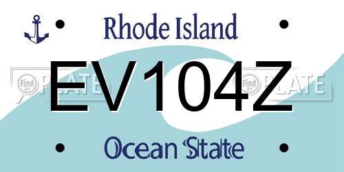 EV104Z Rhode Island License Plate