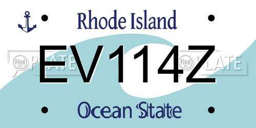 EV114Z Rhode Island License Plate