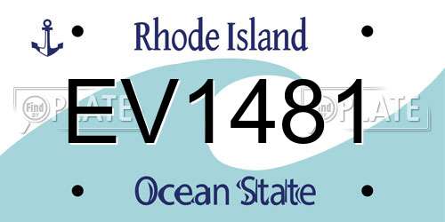 EV1481 Rhode Island License Plate