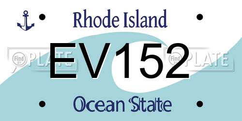 EV152 Rhode Island License Plate