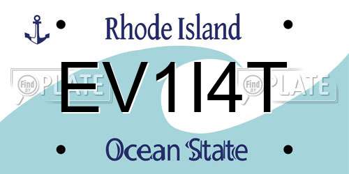 EV1I4T Rhode Island License Plate