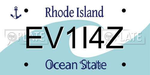 EV1I4Z Rhode Island License Plate