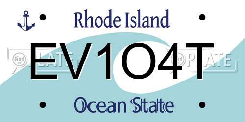EV1O4T Rhode Island License Plate