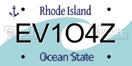 EV1O4Z Rhode Island License Plate