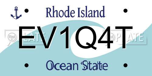 EV1Q4T Rhode Island License Plate