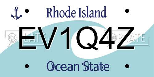 EV1Q4Z Rhode Island License Plate
