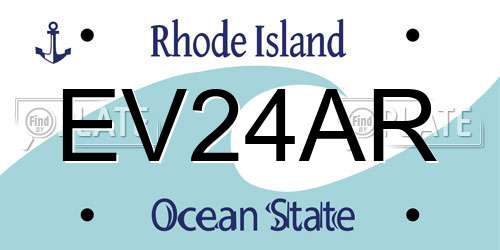 EV24AR Rhode Island License Plate