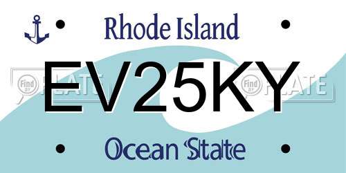 EV25KY Rhode Island License Plate