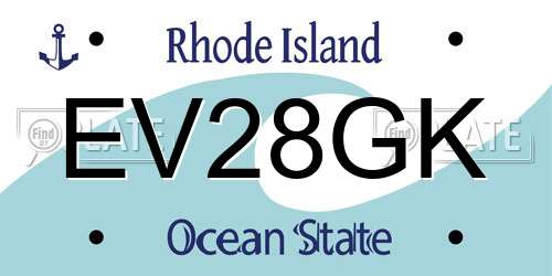EV28GK Rhode Island License Plate