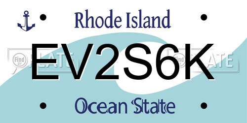 EV2S6K Rhode Island License Plate