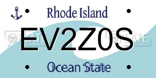 EV2Z0S Rhode Island License Plate