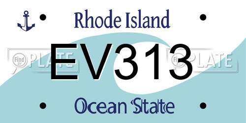 EV313 Rhode Island License Plate