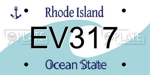 EV317 Rhode Island License Plate