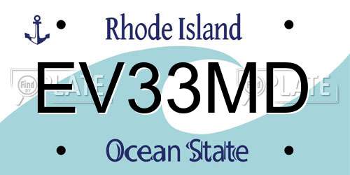 EV33MD Rhode Island License Plate