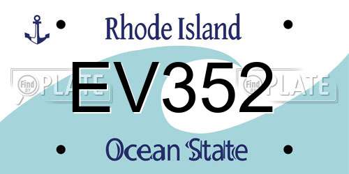 EV352 Rhode Island License Plate
