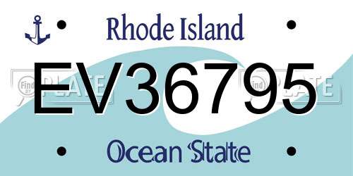 EV36795 Rhode Island License Plate