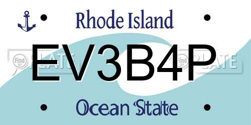 EV3B4P Rhode Island License Plate