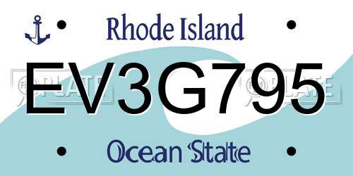 EV3G795 Rhode Island License Plate