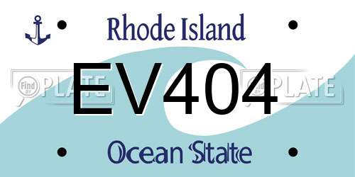 EV404 Rhode Island License Plate