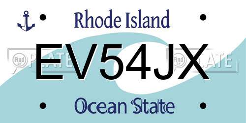 EV54JX Rhode Island License Plate