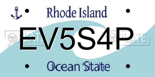 EV5S4P Rhode Island License Plate
